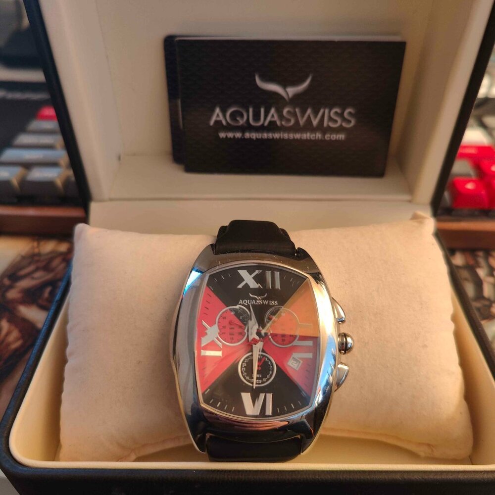 Aquaswiss Stainless Steel Watch Red & Black Men's